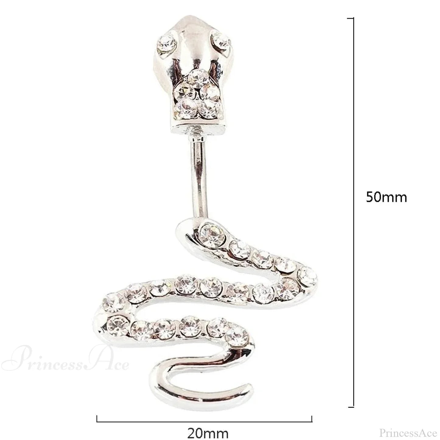 Skull Serpent Dangle Dark Belly Ring
