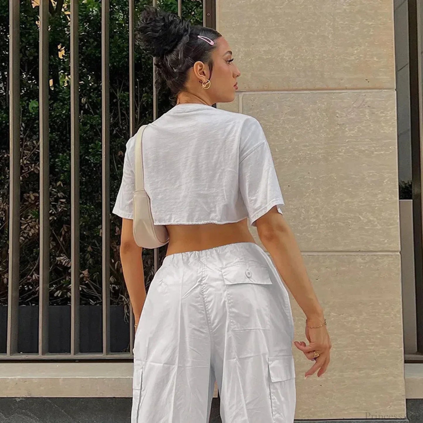 Solid Cargo Streetwear Slim Drawstring Pant
