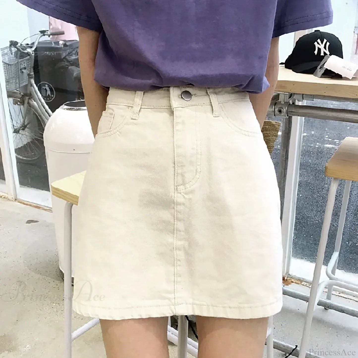 Solid Color Bodycon Jeans Skirt