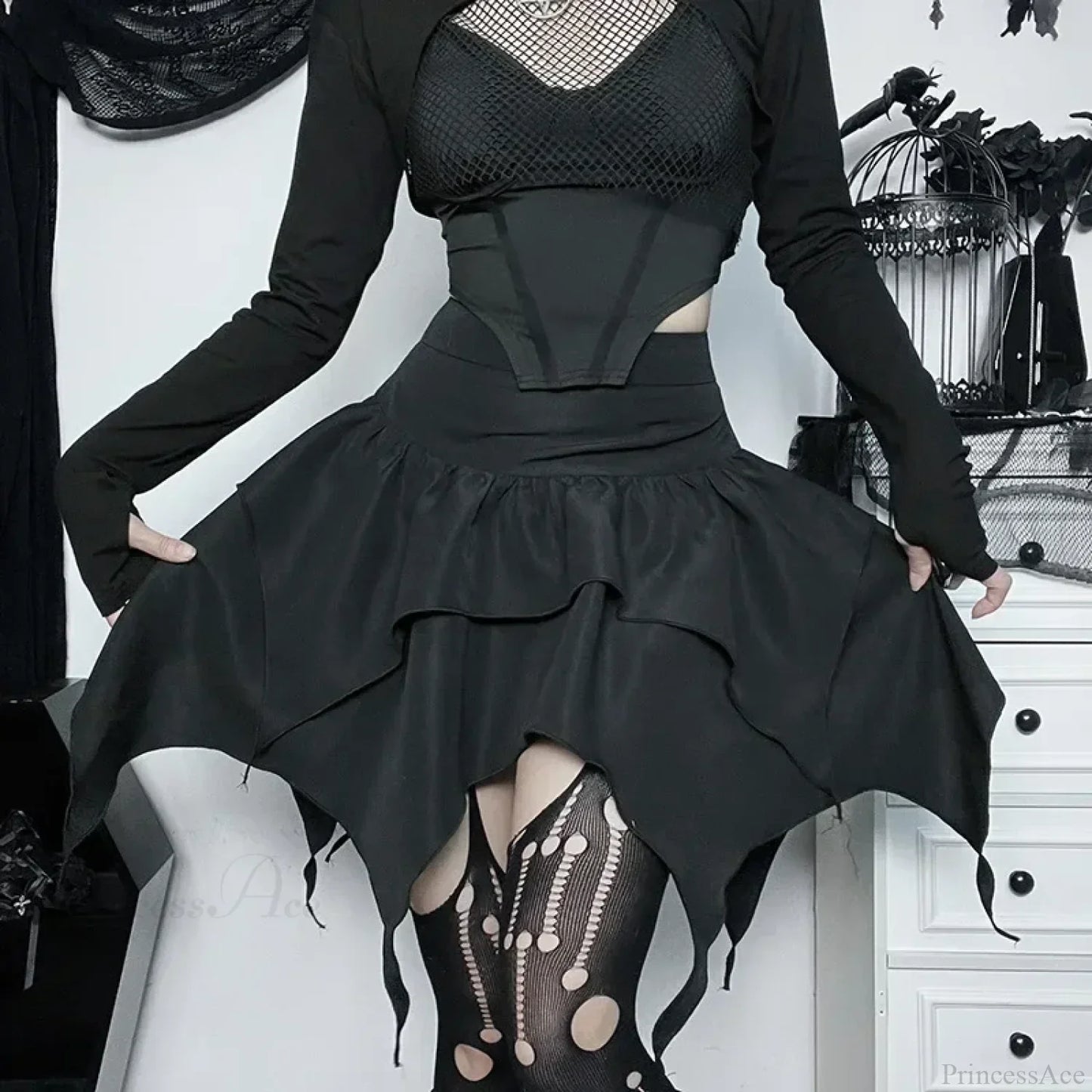 Solid Drawstring Ruched Mini Skirt