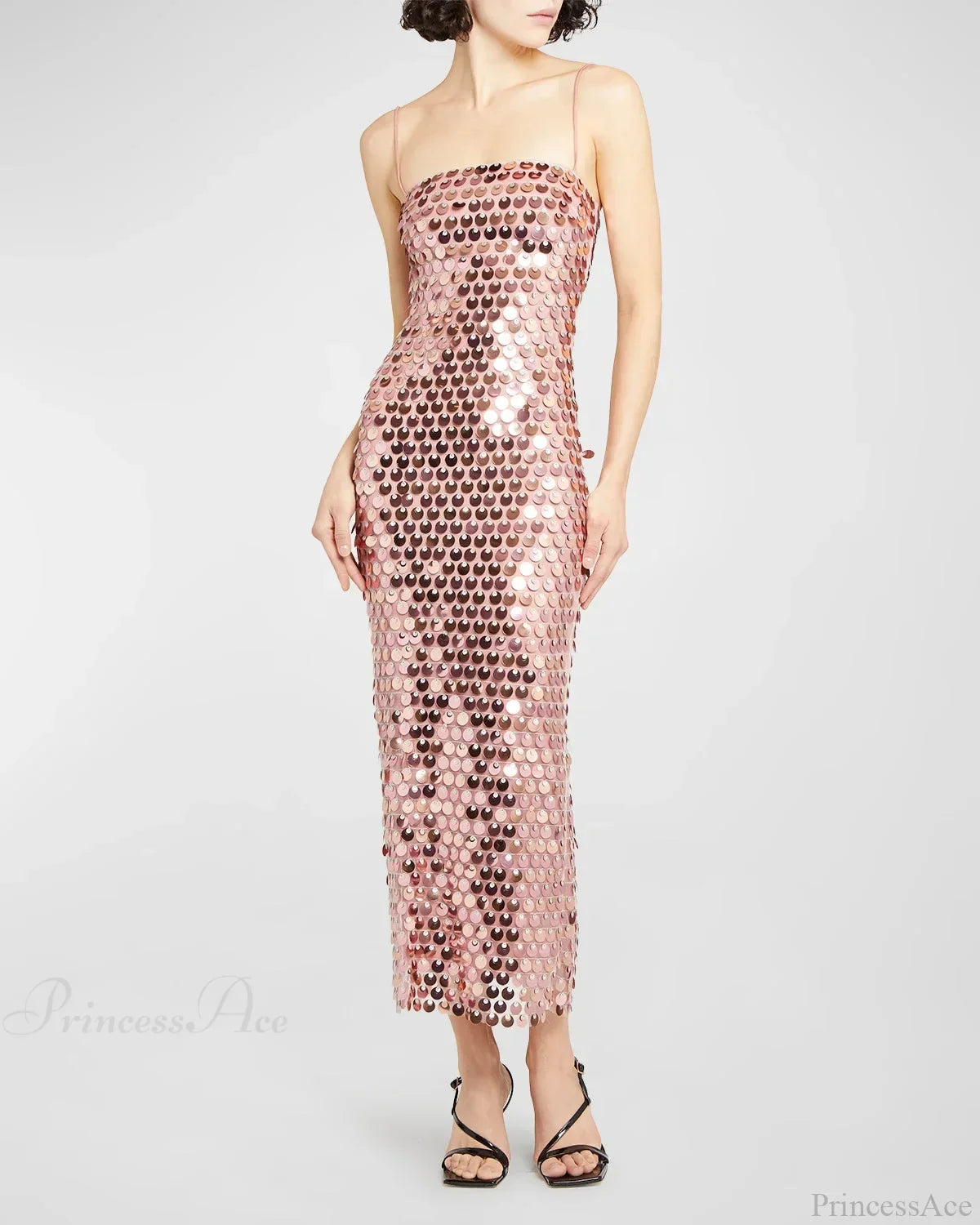 Sparkling Sexy Slim Sequin Dress Spaghetti Strap Sleeveless Sling Party Dress