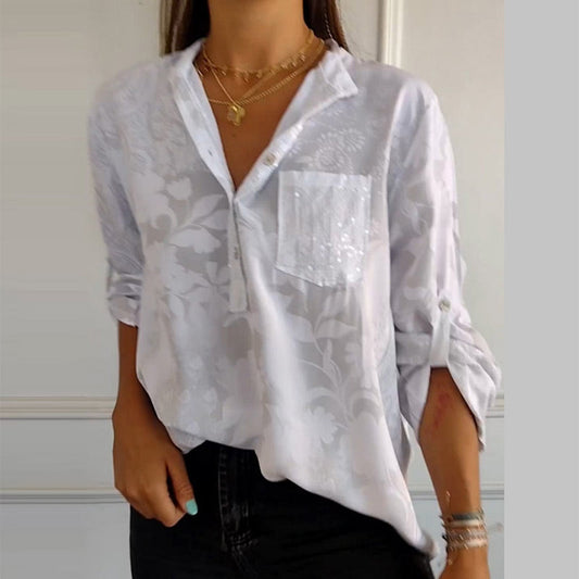 Bubis® | Elegant Printed Blouse With Front Pocket