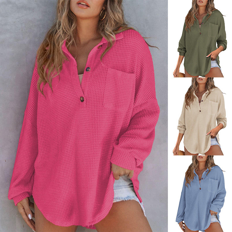 Brianna | Casual waffle knit shirt