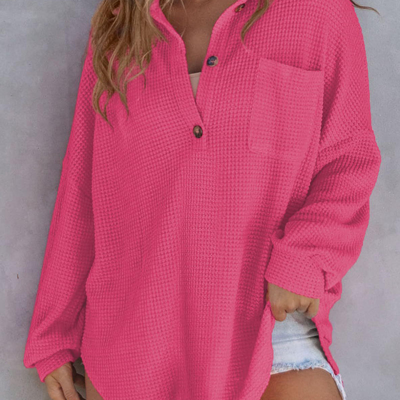 Brianna | Casual waffle knit shirt