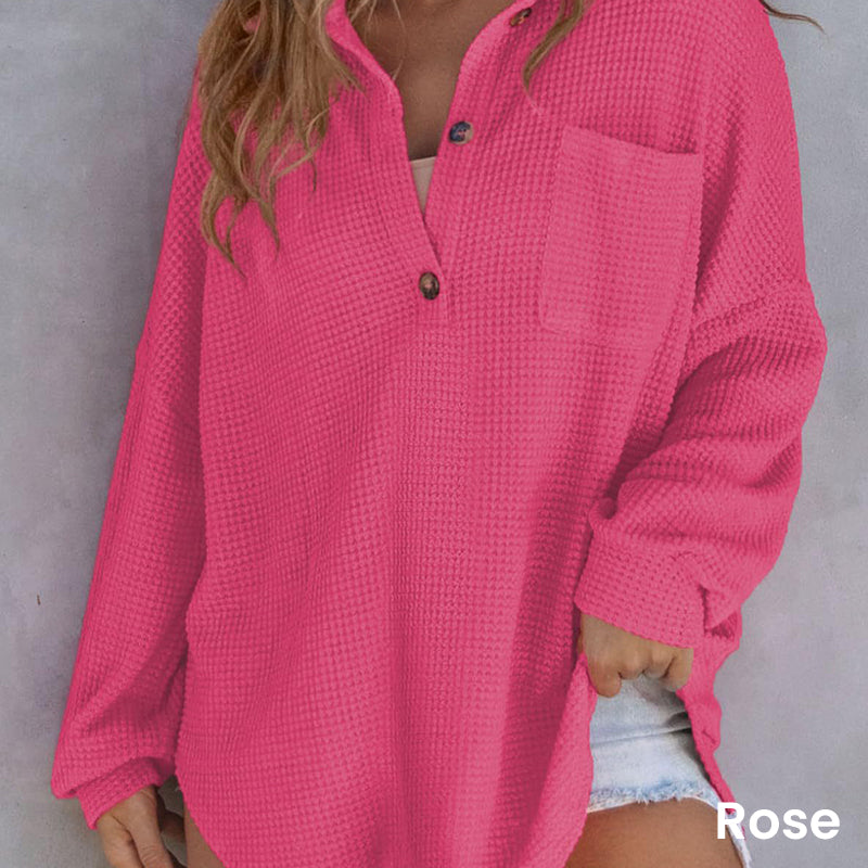 Brianna | Casual waffle knit shirt
