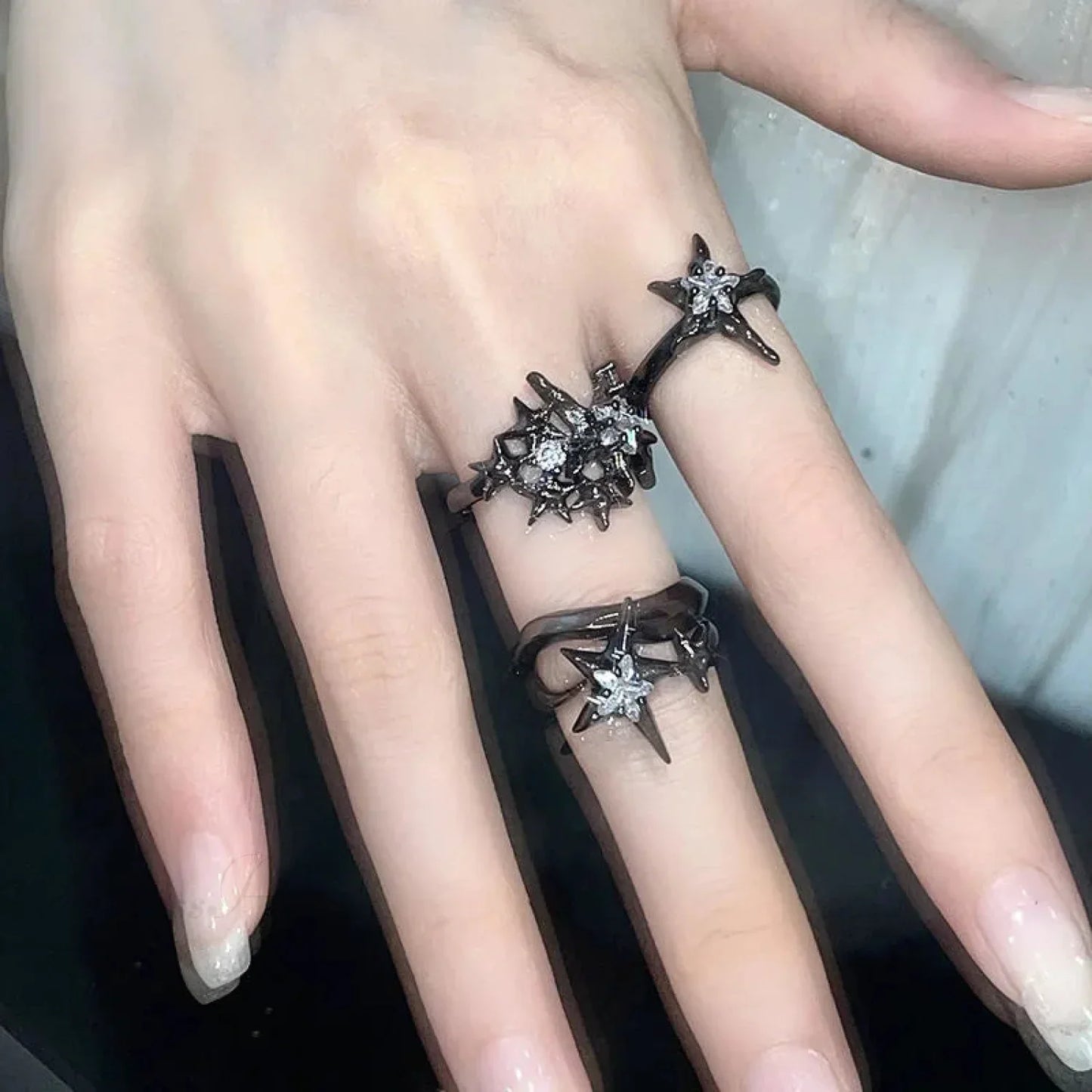 Stellar Shaped Gothic Zircon Band