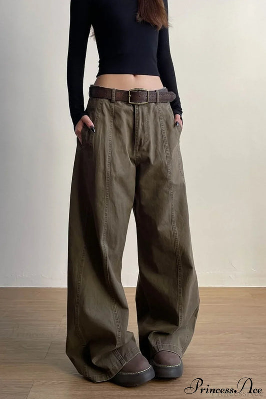 Structured Tailored Wide-Leg Cargo Pants
