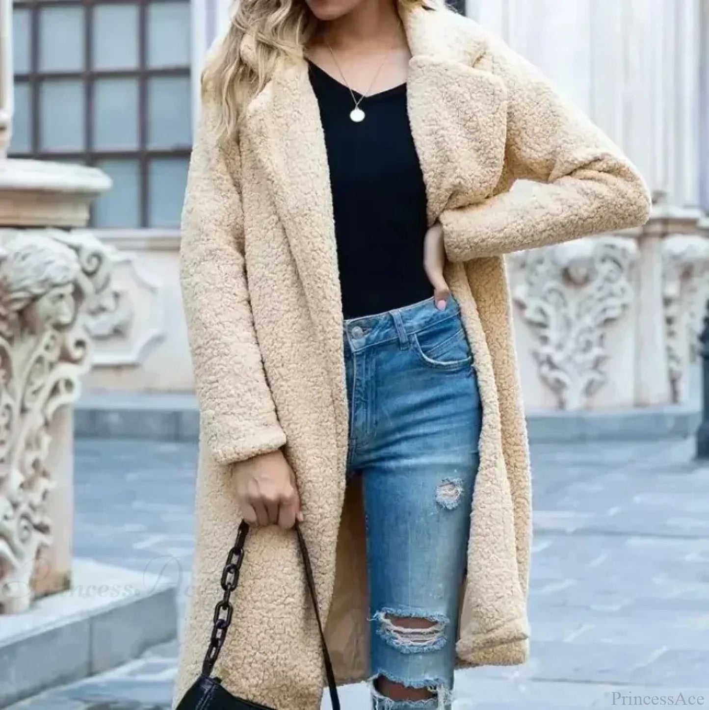 Teddy Bear Plush Turtleneck Overcoat