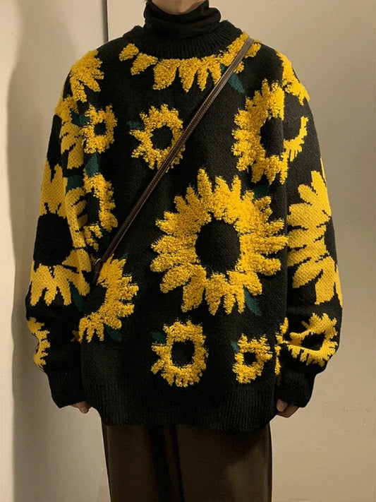 Helena | Oversized sunflower print sweater