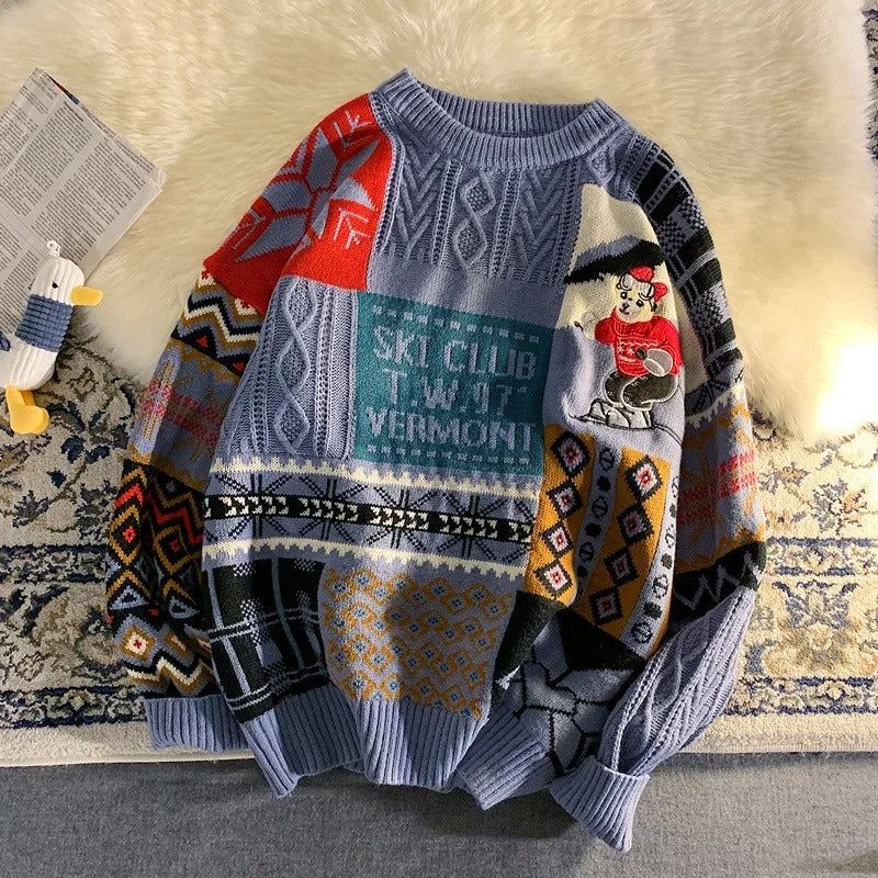 Jeannette | Jersey patchwork unisex “Ski Club”.