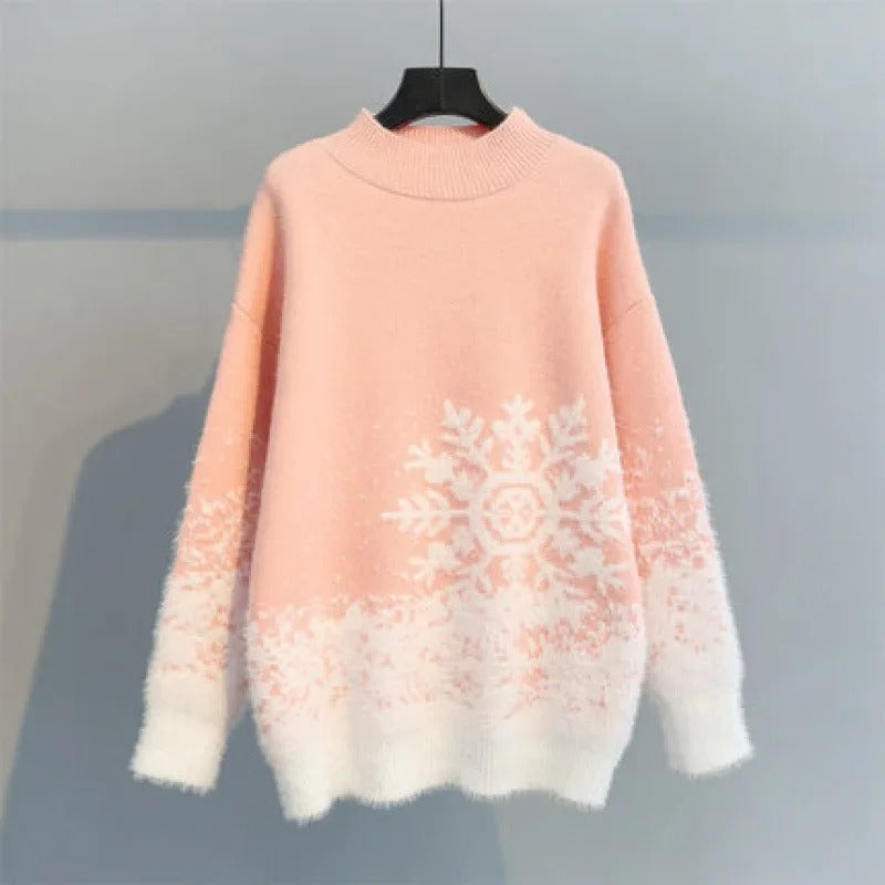 Beata | Soft sweater with a snowflake print