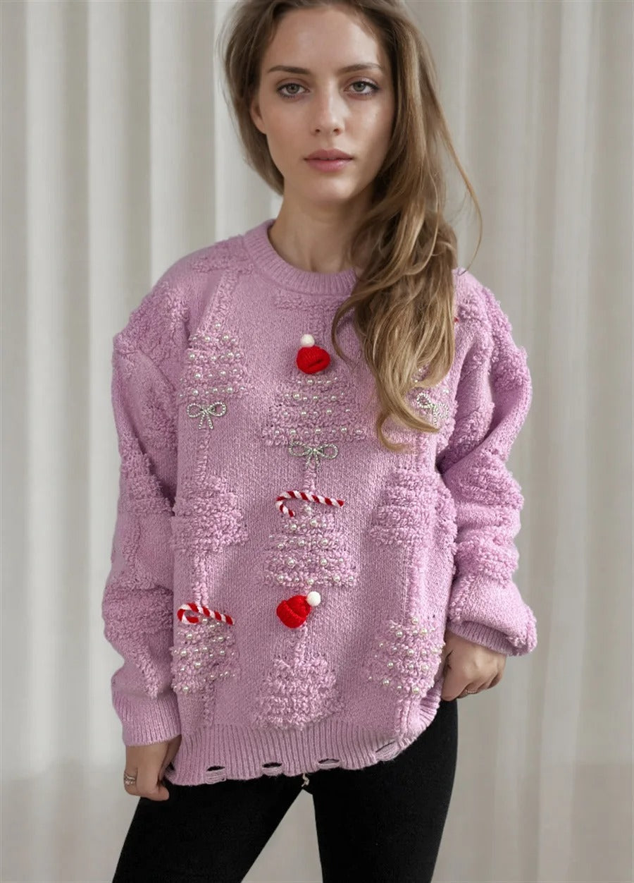 Adina | Soft Christmas sweater with beaded details