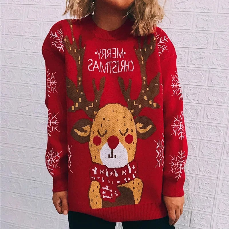 Marta | Children's Christmas sweater with reindeer motifs