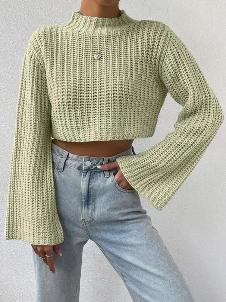 Joana® | Short women's sweater with bell sleeves