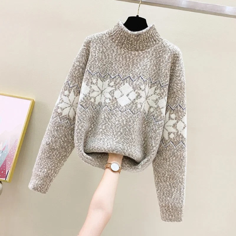 Birgit | Knitted sweater with snowflake print
