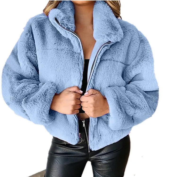 Aida | Winter fleece jacket with zip and stand-up collar