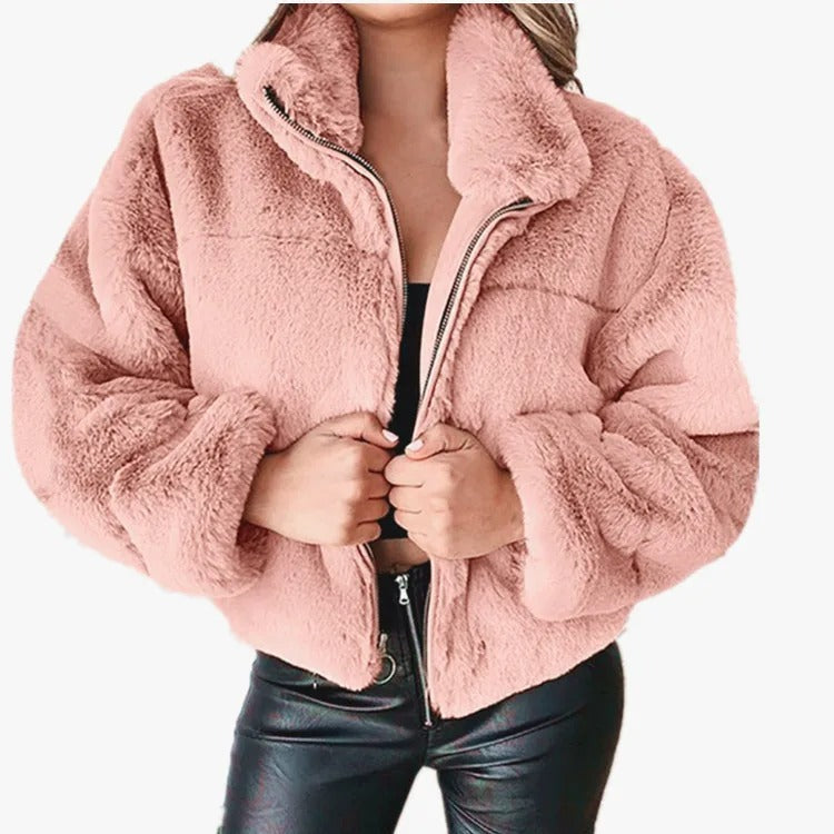 Aida | Winter fleece jacket with zip and stand-up collar