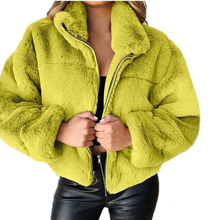 Aida | Winter fleece jacket with zip and stand-up collar