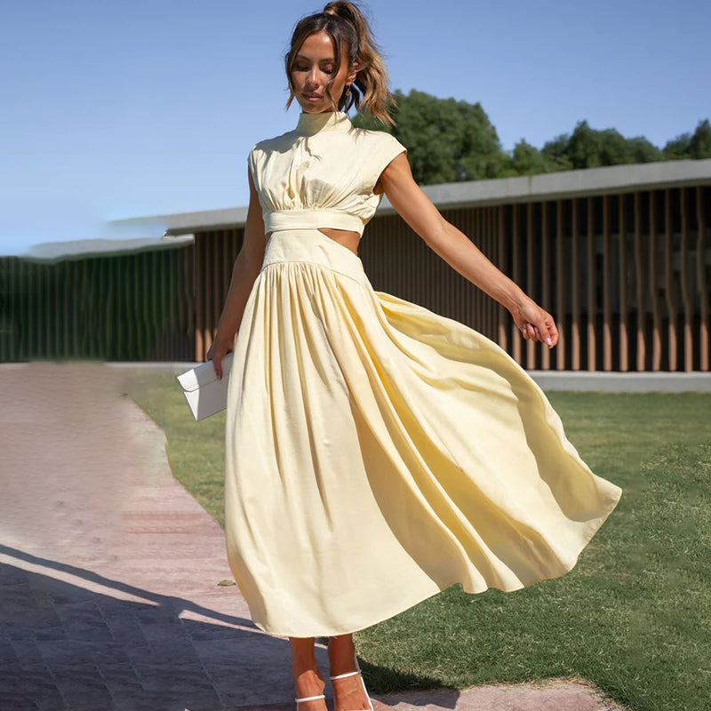Claudia® | Pleated Dress With High Neck