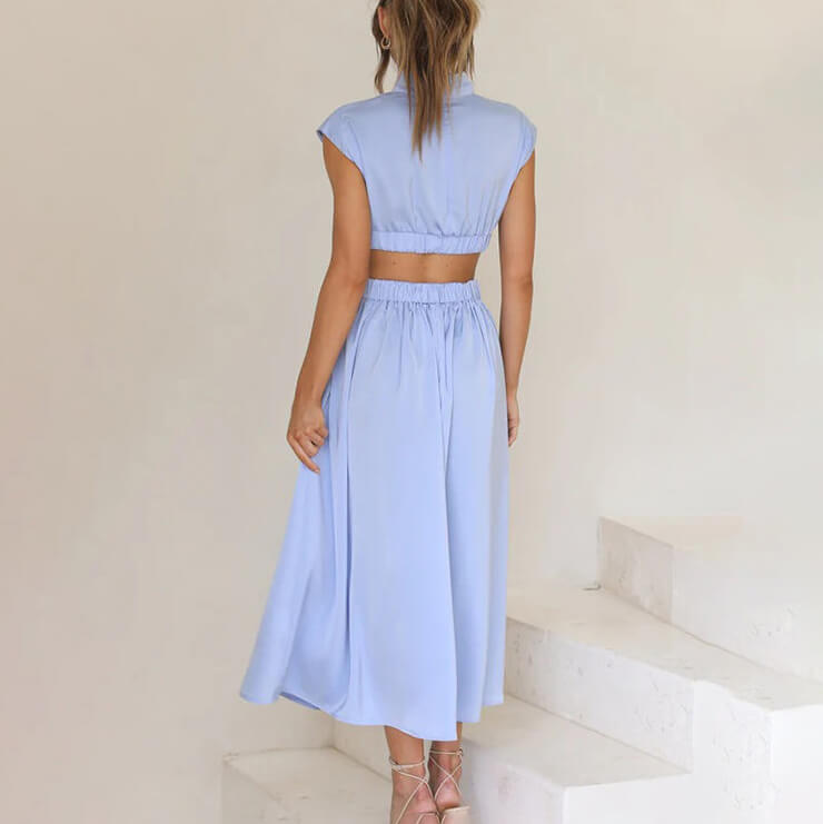 Brenda® | Pleated Dress With High Neck