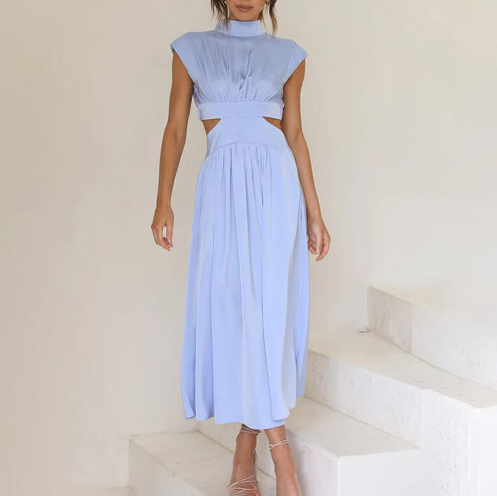 Claudia® | Pleated Dress With High Neck