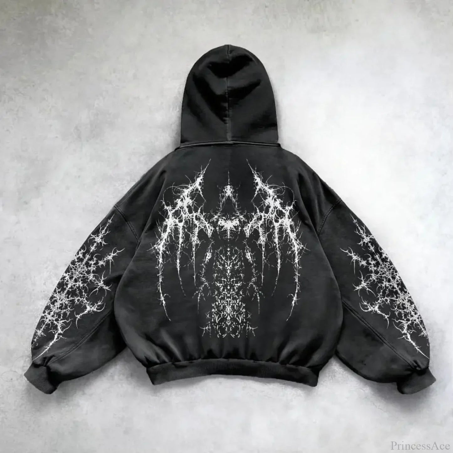 Vintage Punk Printed Casual Hoodie