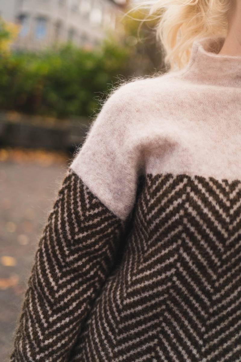 Tamara | Two-tone cotton turtleneck sweater