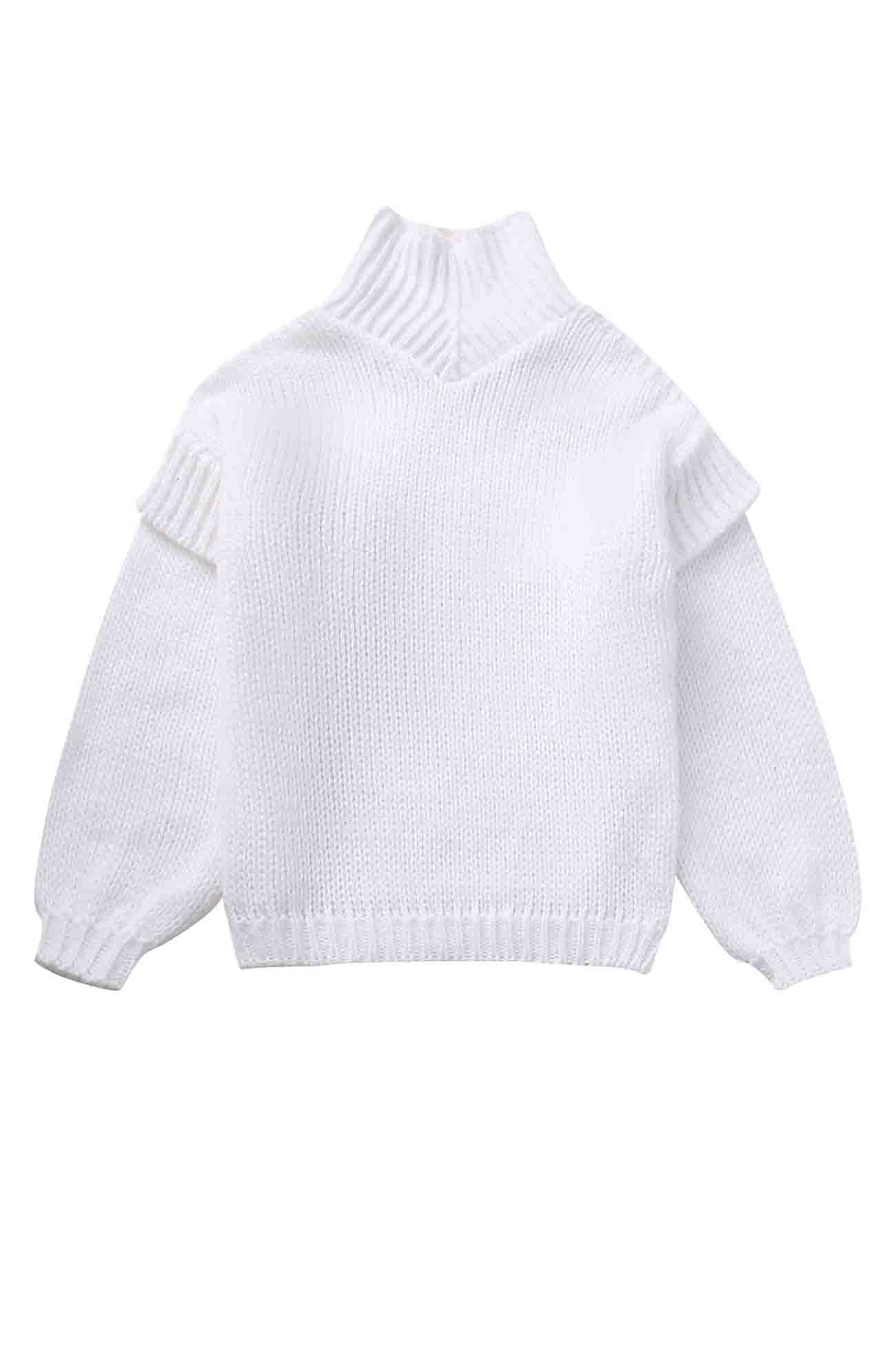 Carina | Solid color sweater with long sleeves and a cowl neckline