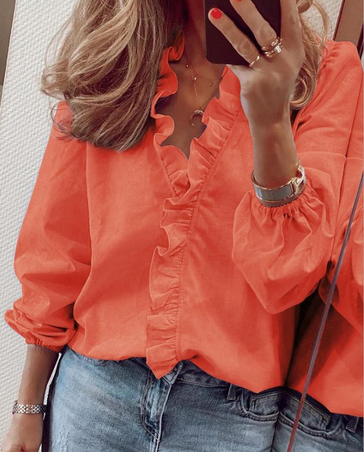 Buchwald® | Blouse With Ruffles And V-Neck
