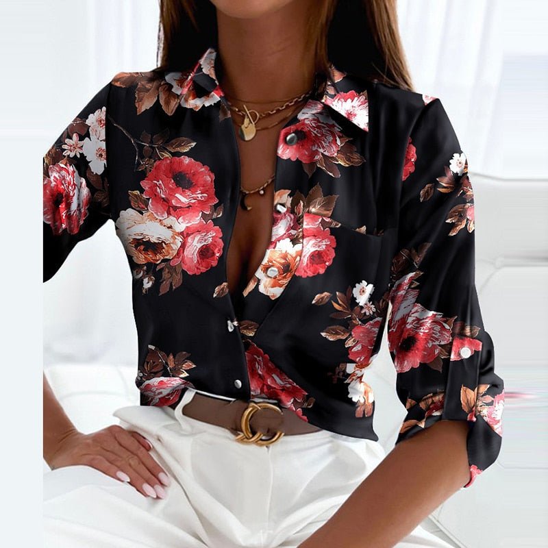 Auberta® | Stylish Blouse With Elegant Turn-Down Collar Perfect For Office And Leisure