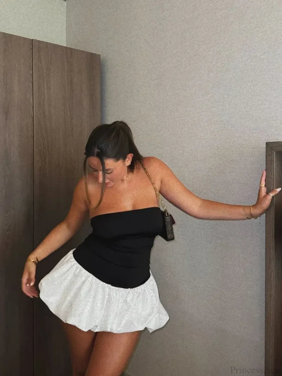 Women Chic Skinny Spliced Backless Flower Bud Mini Sexy Party Dress