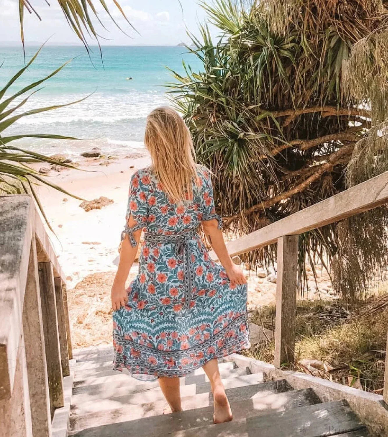 Wrap Marigold Floral Boho Dress