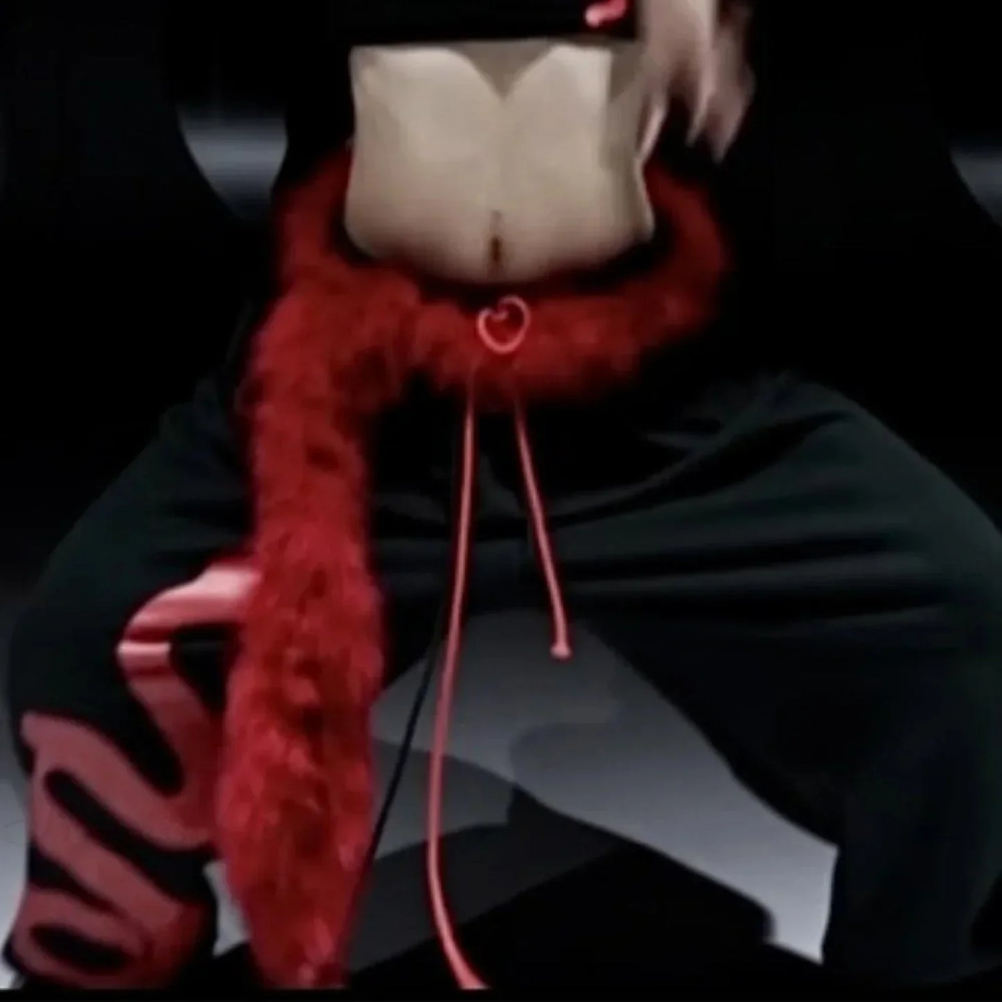 Y2K Mysterious Rebellious Furry Plush Waist Chain Belt