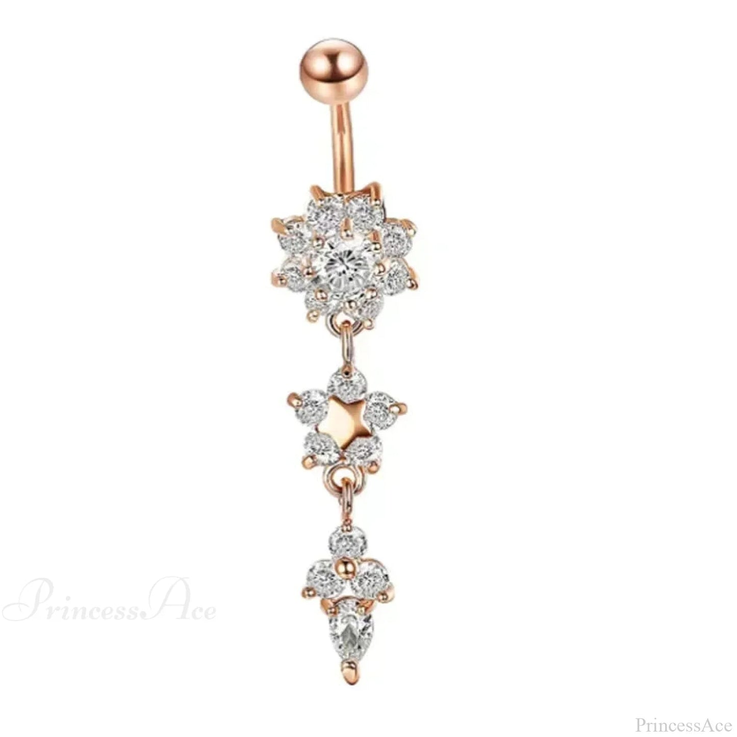 Zircon Bloom Dangle Gothic Belly Ring