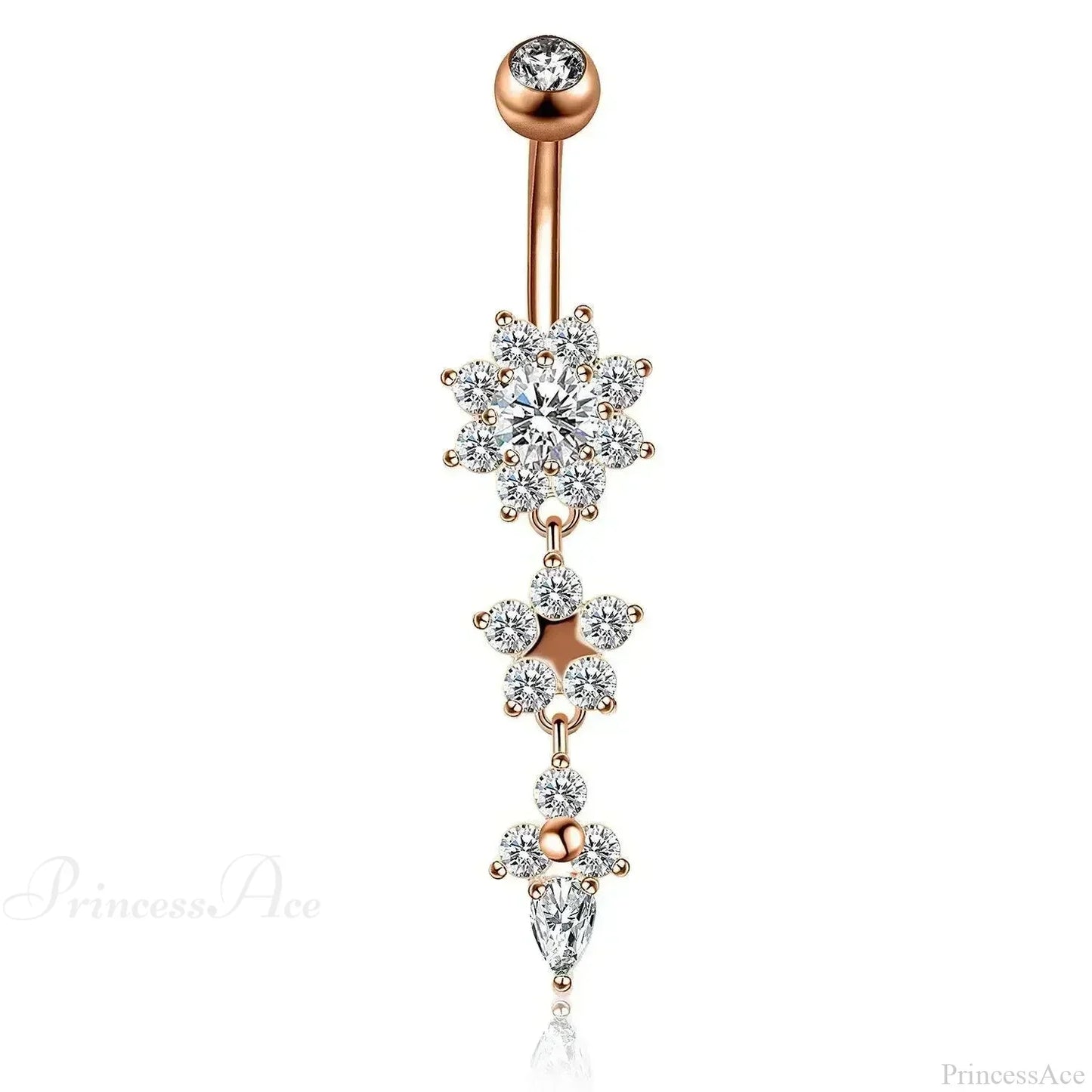 Zircon Bloom Dangle Gothic Belly Ring